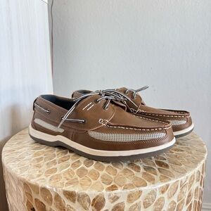 New Island Surf Cod Men's Brown Boat Shoes Loafers size 9.5